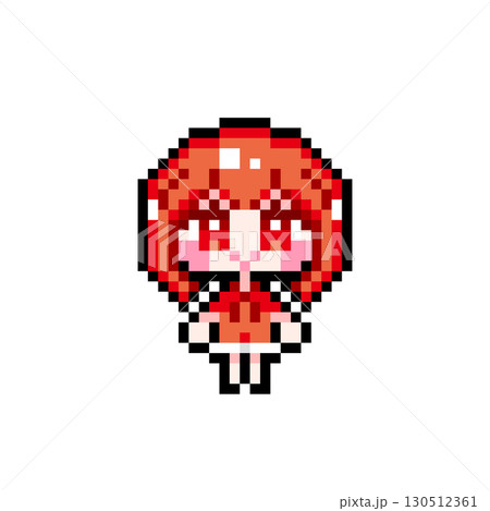 ドット絵キャラクター 起立するショートヘアの女の子 (4) ドット絵キャラクター 起立するショートヘアの女の子 (4) 130512361