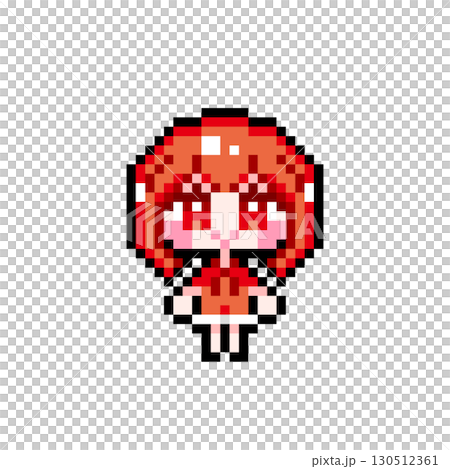 ドット絵キャラクター 起立するショートヘアの女の子 (4) ドット絵キャラクター 起立するショートヘアの女の子 (4) 130512361