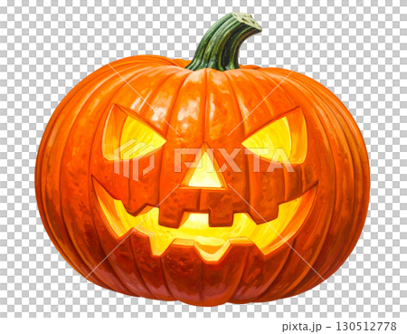 ハロウィン（オレンジ色のカボチャ）ジャック・オー・ランタン（Jack-o'-Lantern） 130512778