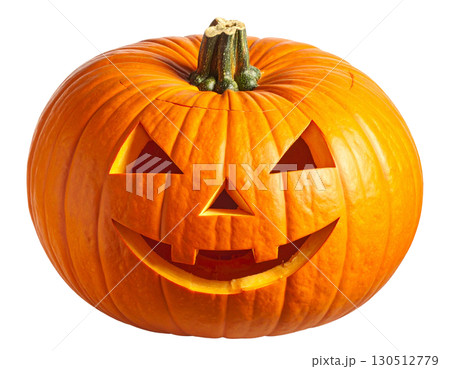 ハロウィン（オレンジ色のカボチャ）ジャック・オー・ランタン（Jack-o'-Lantern） 130512779