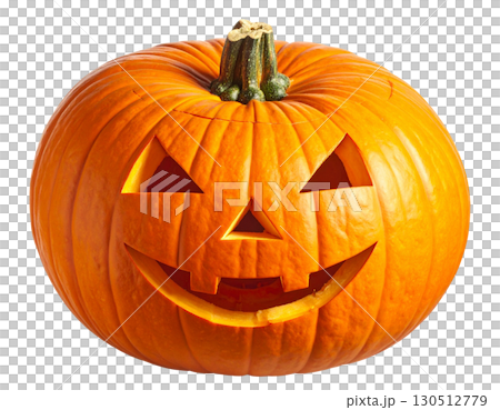 ハロウィン（オレンジ色のカボチャ）ジャック・オー・ランタン（Jack-o'-Lantern） 130512779
