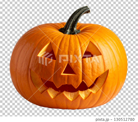 ハロウィン（オレンジ色のカボチャ）ジャック・オー・ランタン（Jack-o'-Lantern） 130512780
