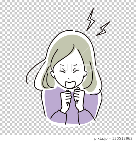 Hysterical young woman 130512962