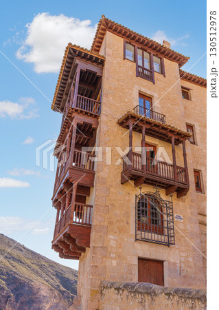 Hanging houses of cuenca rising above huecar river gorge Hanging houses of cuenca rising above huecar river gorge 130512978
