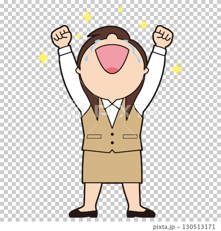 Female office worker making a fist pump Female office worker making a fist pump 130513171