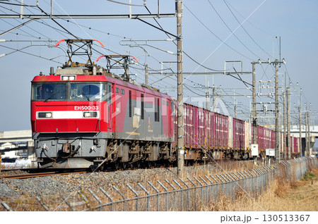 東北本線　栗橋ー東鷲宮　JR貨物　EH500-33（仙台） 130513367