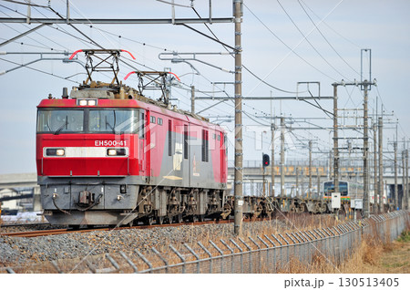 東北本線　栗橋ー東鷲宮　JR貨物　EH500-41（仙台）＋コキ106-340 130513405