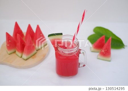Healthy Watermelon Smoothie in Glass Jar Healthy Watermelon Smoothie in Glass Jar 130514295