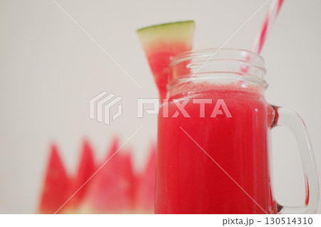 Healthy Watermelon Smoothie in Glass Jar Healthy Watermelon Smoothie in Glass Jar 130514310