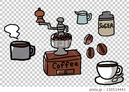手工繪製的插圖集的咖啡 手工繪製的插圖集的咖啡 130514441
