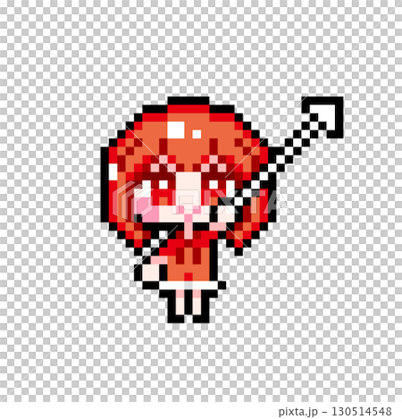 ドット絵キャラクター カーソルを持つショートヘアの女の子 (4) 130514548