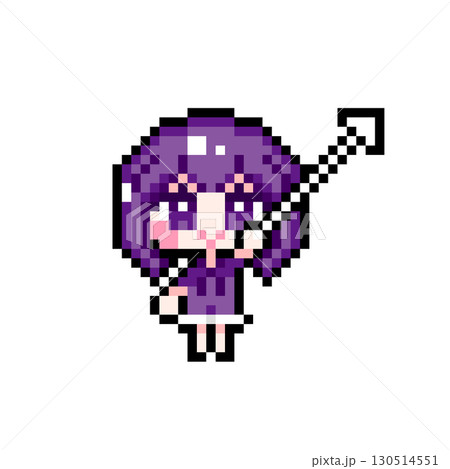 ドット絵キャラクター カーソルを持つショートヘアの女の子 (7) ドット絵キャラクター カーソルを持つショートヘアの女の子 (7) 130514551