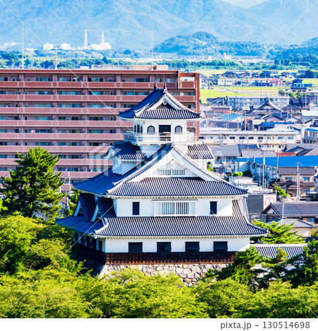長浜城 ( 長浜城歴史博物館 ) の ハイアングル 空撮 【 滋賀県 長浜市 豊公園 の 史跡 】 130514698