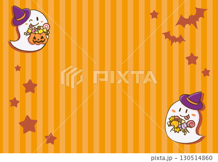 ハロウィンのかわいいおばけのフレーム 130514860