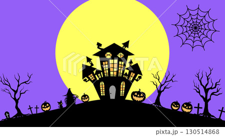 不気味なハロウィンの背景イラスト 130514868