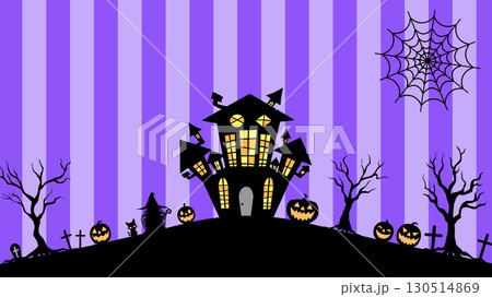 不気味なハロウィンの背景イラスト 130514869
