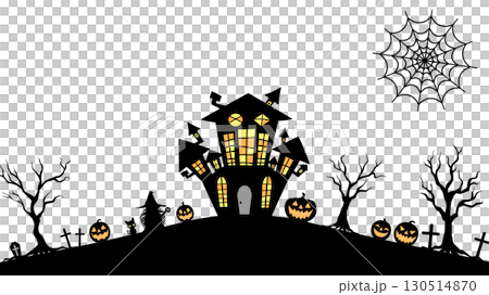 不気味なハロウィンの背景イラスト 130514870