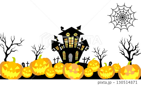 不気味なハロウィンの背景イラスト 130514871