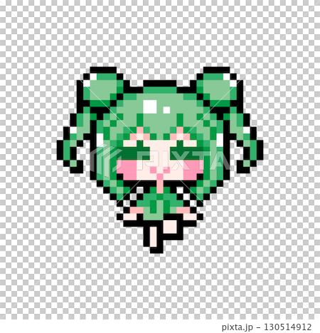 Pixel art character: A girl with twin tails sitting and flapping her legs (5) Pixel art character: A girl with twin tails sitting and flapping her legs (5) 130514912