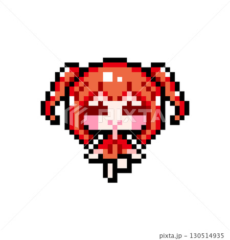 ドット絵キャラクター お座りして足をパタパタするミニツインテールの女の子 (4) ドット絵キャラクター お座りして足をパタパタするミニツインテールの女の子 (4) 130514935