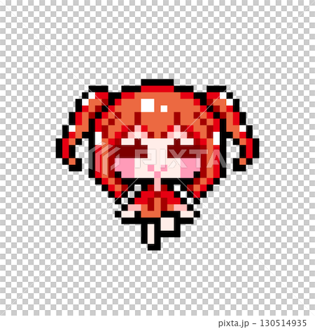 ドット絵キャラクター お座りして足をパタパタするミニツインテールの女の子 (4) ドット絵キャラクター お座りして足をパタパタするミニツインテールの女の子 (4) 130514935