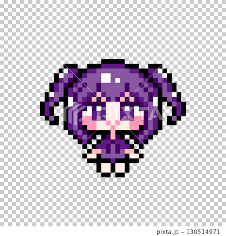 Pixel art character: Sitting girl with mini pigtails (7) Pixel art character: Sitting girl with mini pigtails (7) 130514971