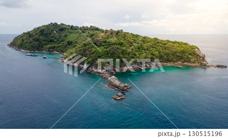 Aerial view of Koh Racha Noi, a beautiful tropical island in Andaman sea, Phuket, Thailand. 130515196