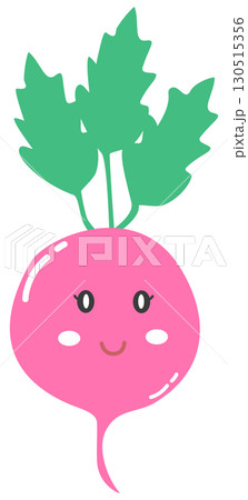 cute and minimal beetroot with smiling face 130515356