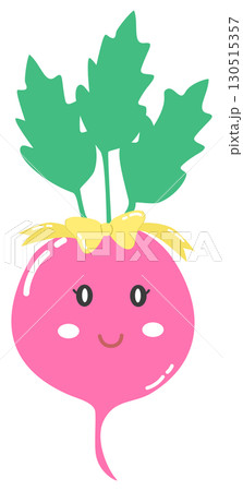 cute and minimal beetroot with smiling face 130515357