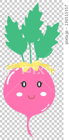 cute and minimal beetroot with smiling face 130515357
