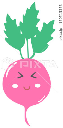 cute and minimal beetroot with smiling face 130515358