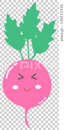 cute and minimal beetroot with smiling face 130515358