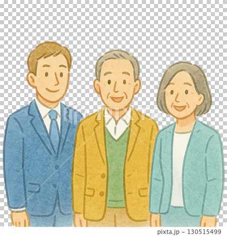 老一代和年輕員工商業插畫素材 130515499
