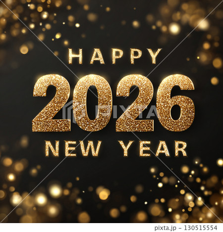 Happy New Year 2026 Golden Numbers Banner 130515554
