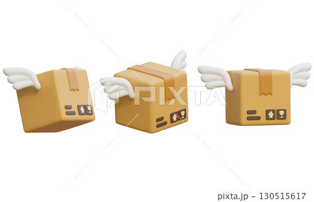 Package Box with wings 3D Icon graphic 130515617