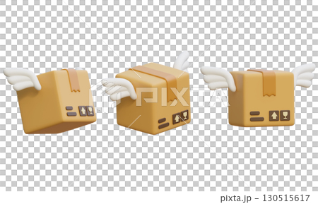 Package Box with wings 3D Icon graphic 130515617