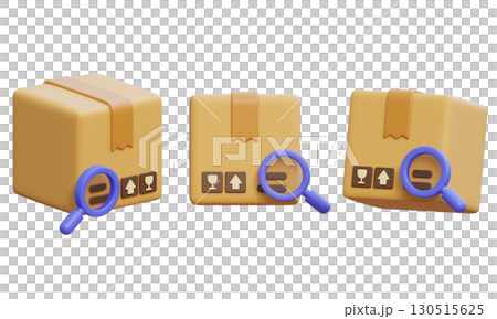 Package Box with search 3D Icon graphic 130515625
