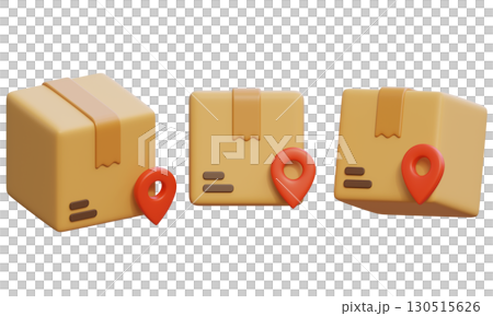 Package Box with tracking 3D Icon graphic Package Box with tracking 3D Icon graphic 130515626