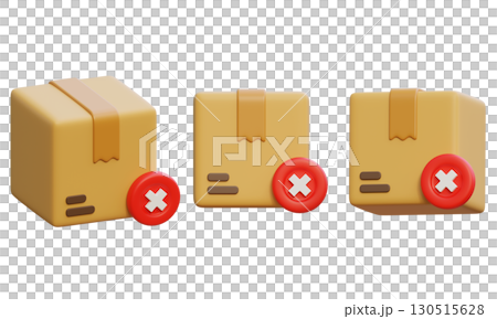 Package Box with prohibited 3D Icon graphic 130515628
