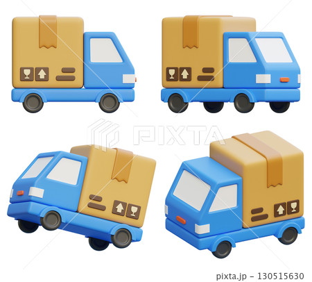 delivery courier truck 3D icon graphic 130515630