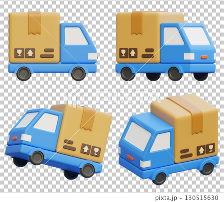delivery courier truck 3D icon graphic 130515630