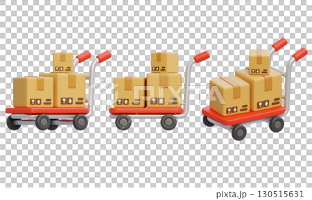 Package Box in cart 3D Icon graphic 130515631