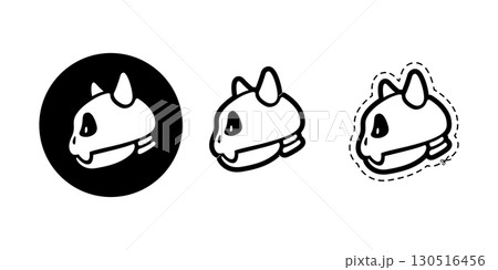 skull vector halloween animal bone icon head face cartoon character devil evil monster cow pet dog doodle logo illustration symbol design 130516456