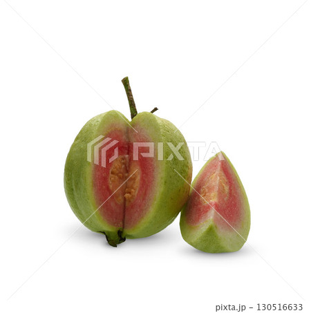 Red-fleshed guava isolated on white background Red-fleshed guava isolated on white background 130516633
