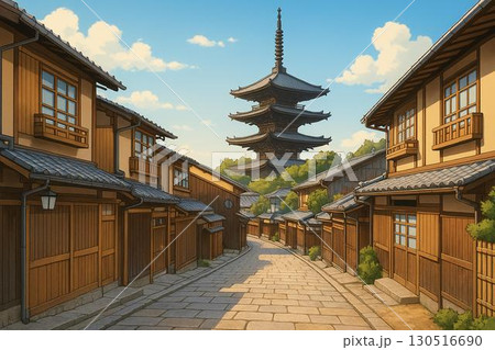 京都　古都　イメージ　アニメ調 130516690