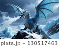 冷気を吐く氷のドラゴンのイメージ　AI生成画像 130517463
