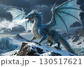 冷気を吐く氷のドラゴンのイメージ　AI生成画像 130517621