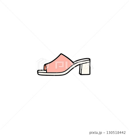 ミュールのカラーアイコン、素材、イラスト、背景なし、資料作り、ファッション 130518442