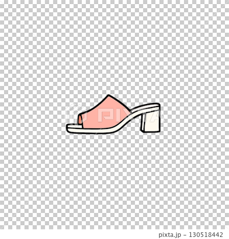 ミュールのカラーアイコン、素材、イラスト、背景なし、資料作り、ファッション 130518442