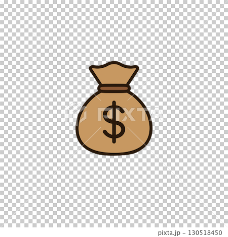 Money bag color icon, material, illustration, no background, document creation 130518450
